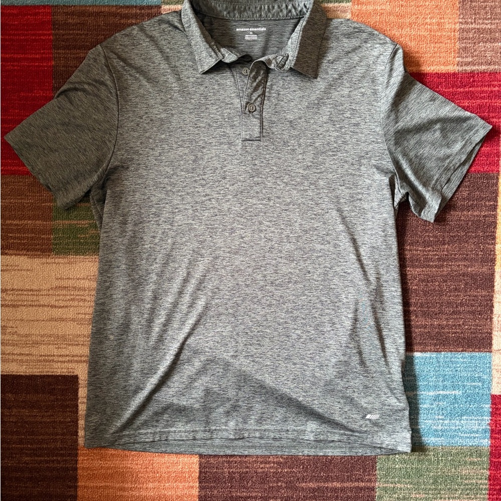 Men’s Amazon Essentials Dark Green/Gray Polo Shirt